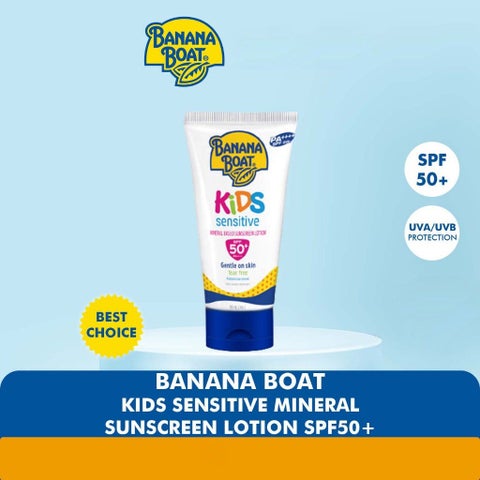 Banana Boat SPF 50+ Kids Sensitive Mineral Based Sunscreen Lotion - 90ml