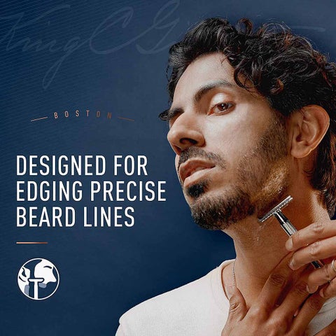 King C. Gillette Double Edge Safety Razor + 5 Platinum Coated Blades