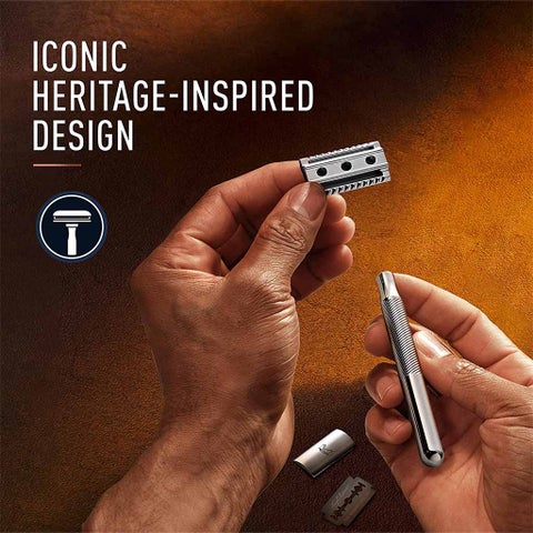 King C. Gillette Double Edge Safety Razor + 5 Platinum Coated Blades