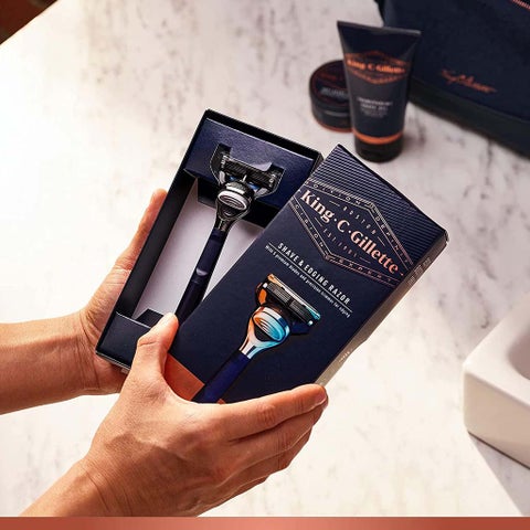 King C. Gillette Men's Shave & Edging Razor With 5 Built In Premium Blades & Precision Trimmer