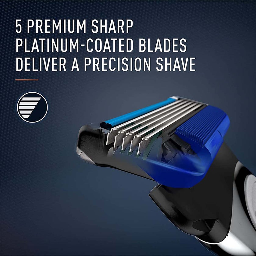 King C. Gillette Men's Shave & Edging Razor With 5 Built In Premium Blades & Precision Trimmer
