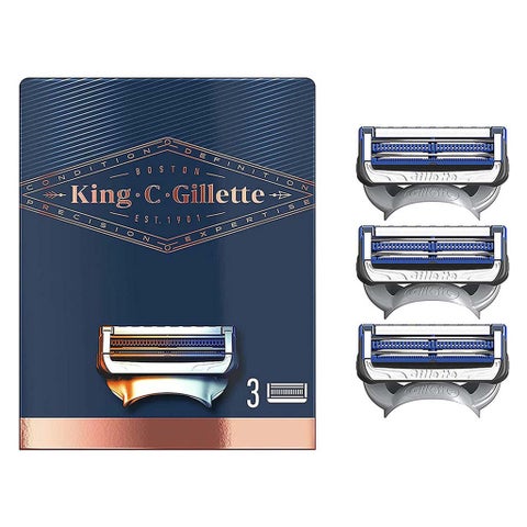 King C. Gillette Men's Neck Shaving Razor Blade Refills, Pack of 3's