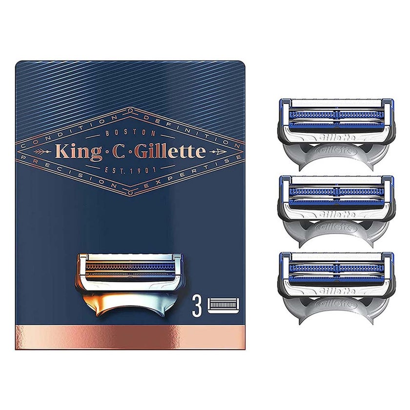 King C. Gillette Men's Neck Shaving Razor Blade Refills, Pack of 3's
