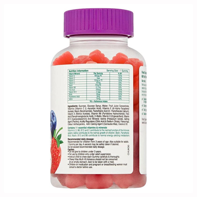 Chewy Vites Kids Multivitamin Advance Gummies, Pack of 60's