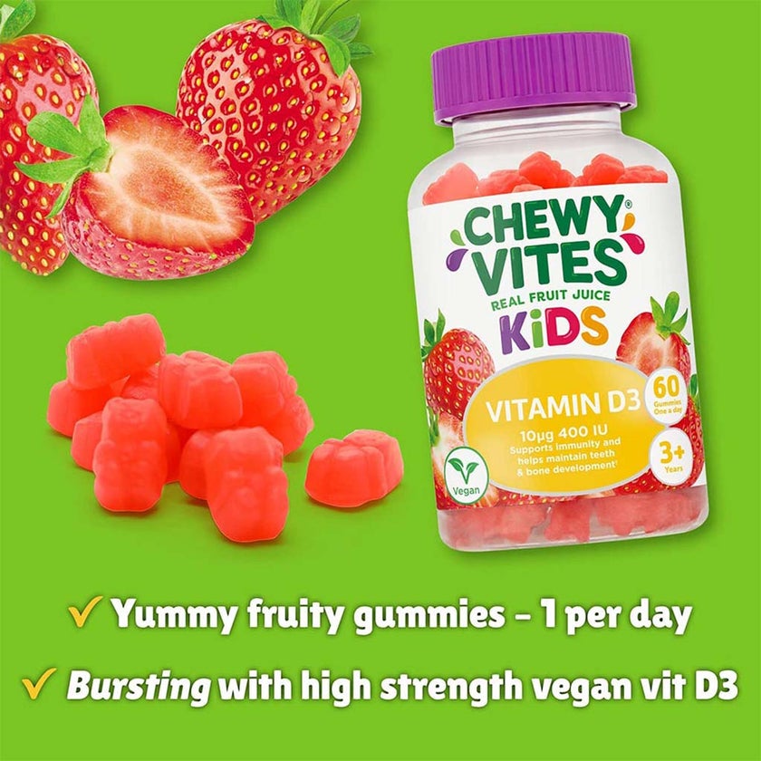 Chewy Vites Kids Vitamin D3 400IU Gummies, Pack of 60's