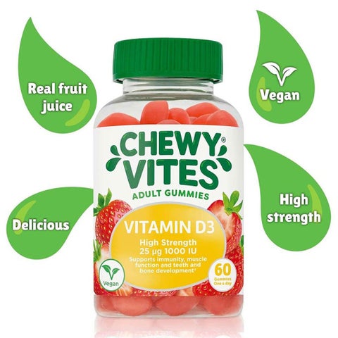 Chewy Vites Vitamin D3 1000 IU Adults Gummies - 60 Gummies