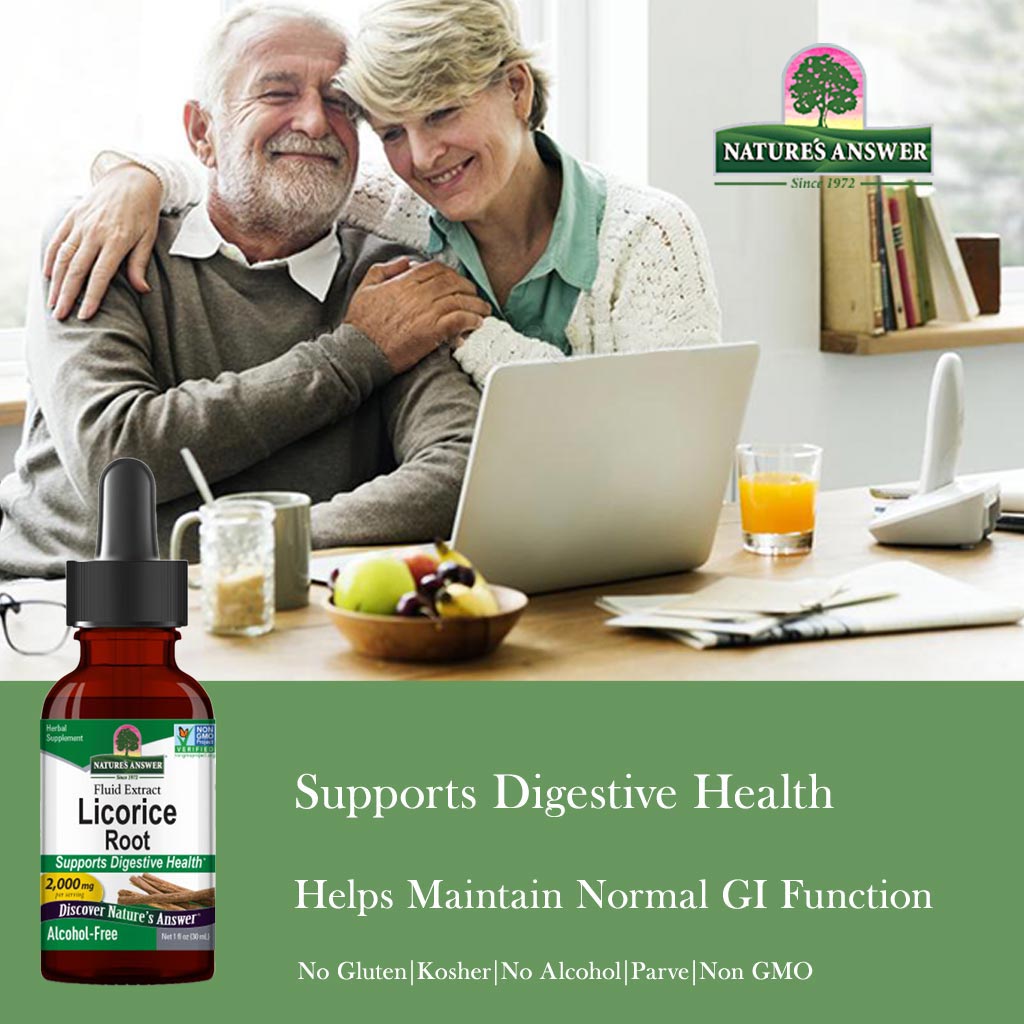 Racine De Réglisse Sans Alcool Nature’s Answer – 2000 Mg – Flacon 30 Ml – Neuf