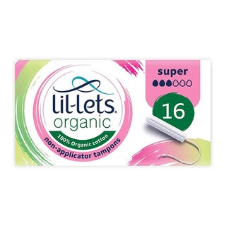 Lil-lets Organic Cotton Non-Applicator Tampons Super Pack, Pack of 16's