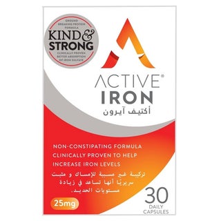 Active Iron 25mg Hard Gelatin Capsules, Pack of 30's