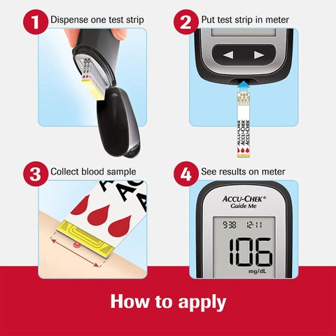 Accu-Chek Guide Blood Sugar Monitor + Blood Sugar Test Strips 50's
