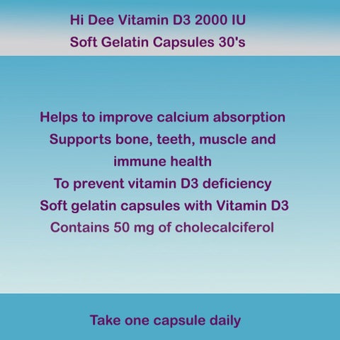 Hi Dee Vitamin D3 2000IU - 30 Softgels