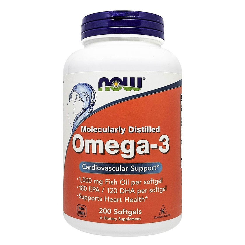 Now Omega 3 1000mg Fish Oil Softgels, Pack of 200's