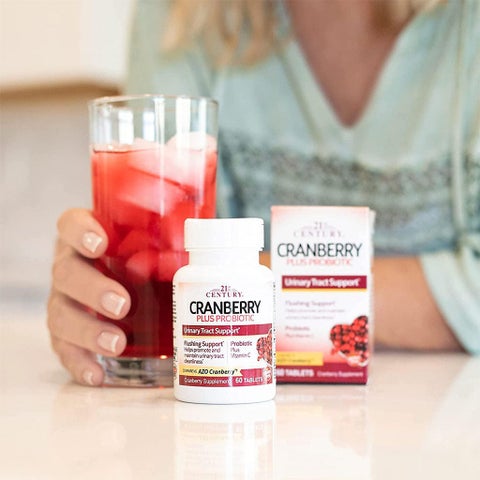 21st Century Cranberry Plus Probiotic Tablets For Urinary Tract Support, Pack of 60's