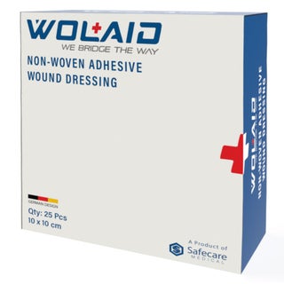 Wolaid Non Woven Adhesive Sterile Wound Dressing 10*10cm, Pack of 25's