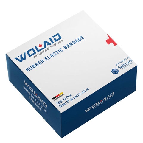 Wolaid Rubber Elastic Bandages 5cm* 4.5m, Pack of 12’s 
