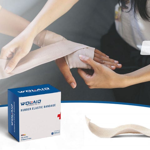 Wolaid Rubber Elastic Bandages 5cm* 4.5m, Pack of 12’s 