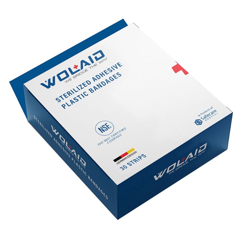 Wolaid Sterilized Adhesive Plastic Bandages 19mm*75mm, Pack of 30’s