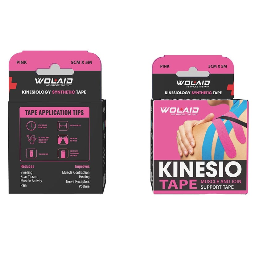 Wolaid Kinesiology Synthetic Tape 5cm For Muscle & Joint Support - Assorted Color, Pack of 1’s 