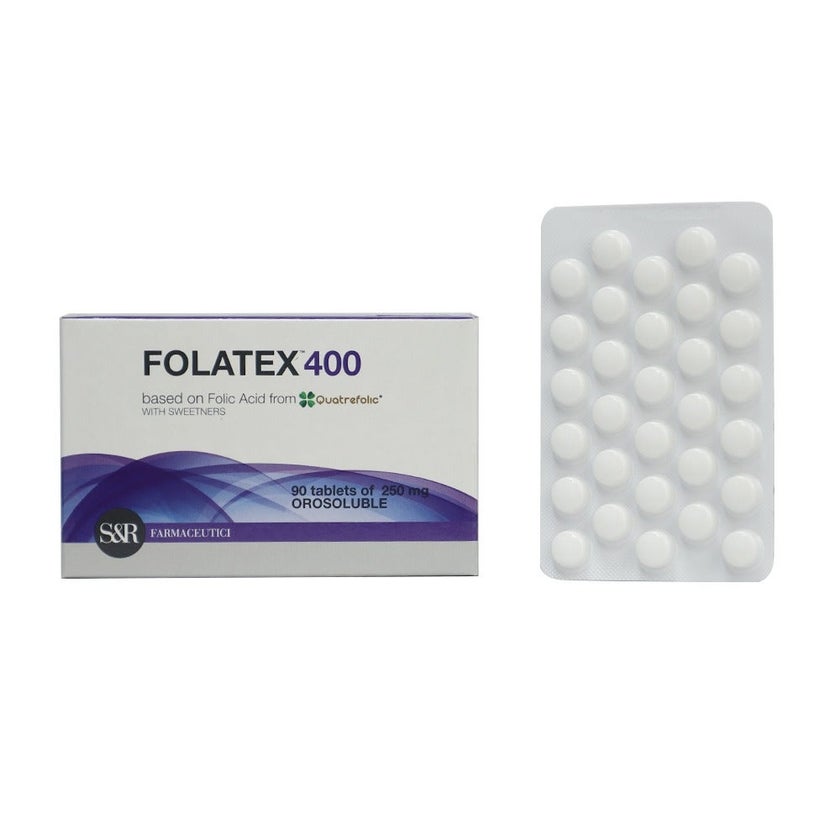 Folatex 400 mcg Orosoluble Folic Acid Tablets, Pack of 90's