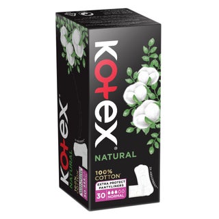 Kotex Natural Panty Liners Made Of 100% Cotton For Extra Protection, Normal Size, Pack of 30's