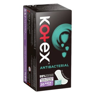 Kotex Antibacterial Daily Panty Liners For 99% Protection from Bacteria, Scented, Long Size, Pack of 20's