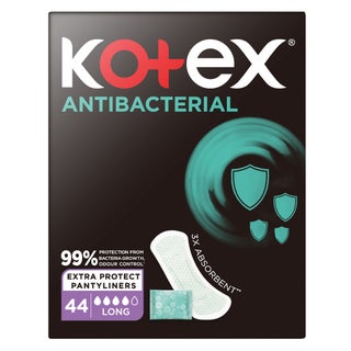 Kotex Antibacterial Daily Panty Liners For 99% Protection from Bacteria, Long Size, Pack of 44's
