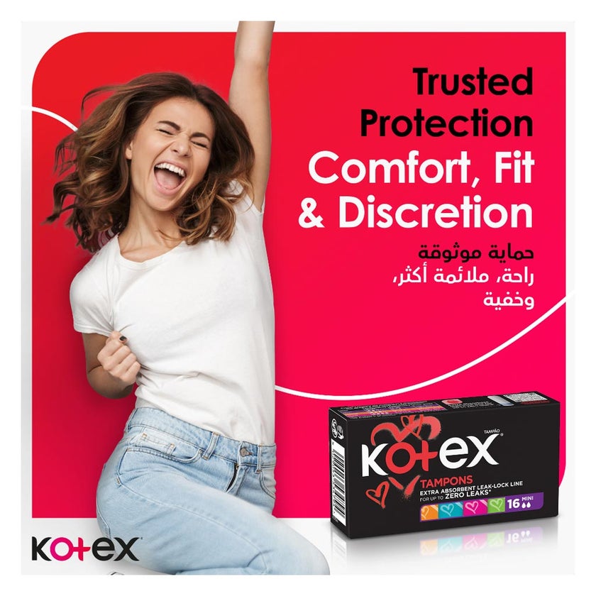Kotex Total Confidence Tampons Mini, Pack of 16's