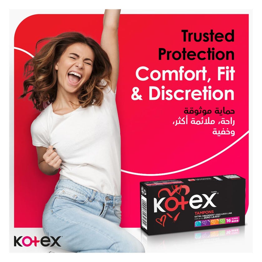 Kotex Total Confidence Tampons Super, Pack of 16's