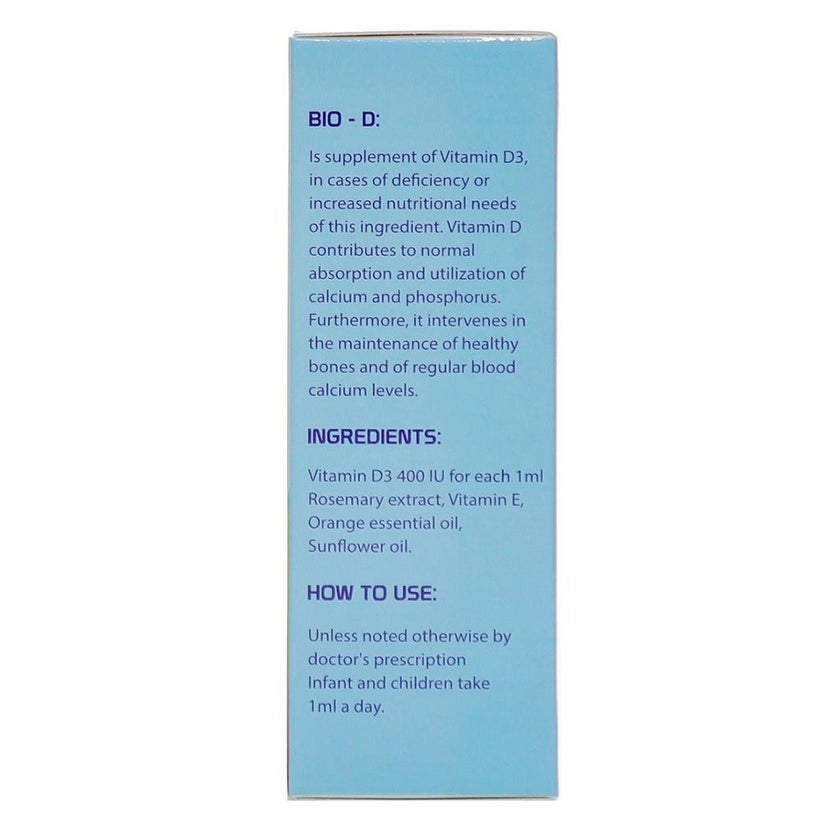 Bio-D Vitamin D3 400 IU/ml Oral Drops 30ml