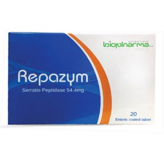 Biopharma Repazym Serratiopeptidase 54.5mg Enteric Coated Tablets, Pack of 20's