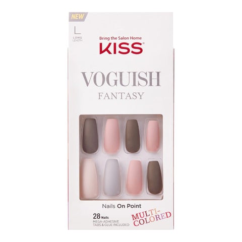 Kiss Voguish Fantasy Multi-Colored Long Nails, Pack of 28's - KVF02C