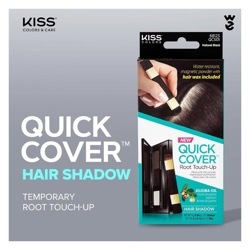 Kiss Colors Quick Cover Root Touch-Up Hair Shadow Natural Black