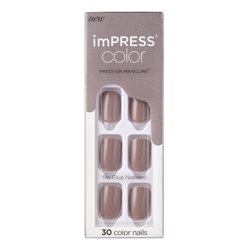 Kiss imPRESS Color Press On Manicure Taupe Prize, Pack of 30's