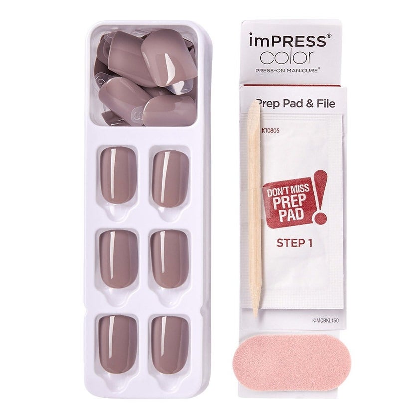 Kiss imPRESS Color Press On Manicure Taupe Prize, Pack of 30's