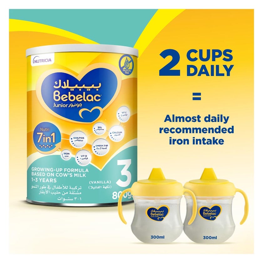 Bebelac Junior Nutri 7 In 1 Stage 3 Toddlers Milk Formula For 1 To 3 Years 800g