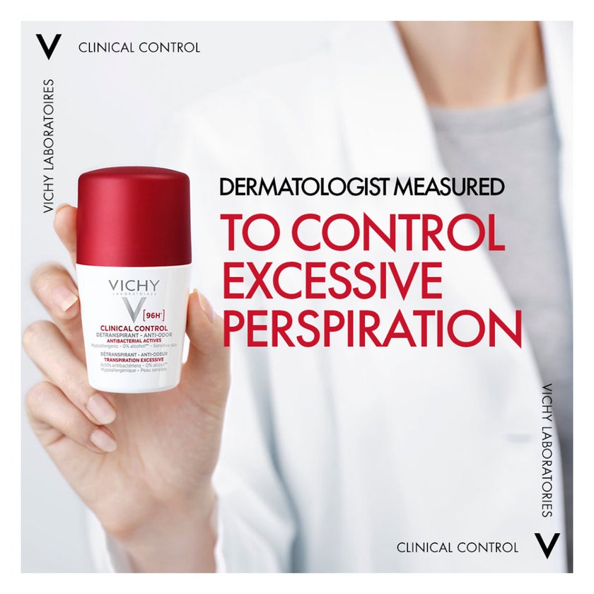 Vichy 96 Hour Clinical Control Dry Touch Anti-Odour Deodorant Roll-On For Women 50ml