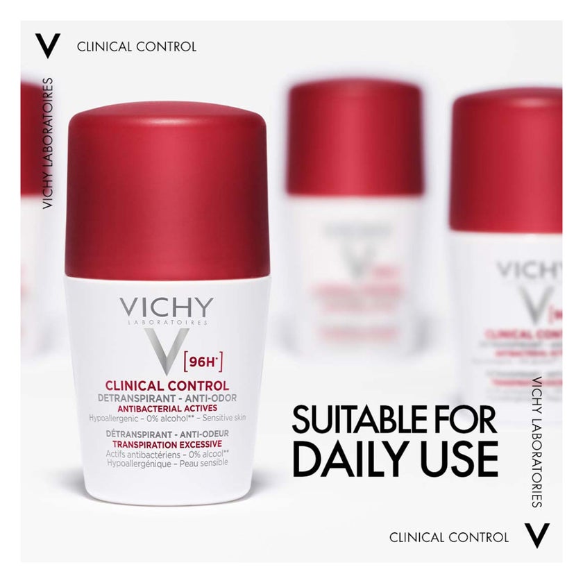 Vichy 96 Hour Clinical Control Dry Touch Anti-Odour Deodorant Roll-On For Women 50ml