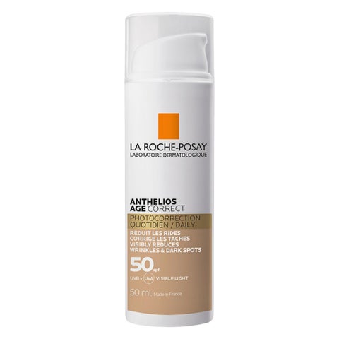 لاروش بوساي أنثيليوس إيج كوريكت SPF50 واقي شمسي ملون مضاد للشيخوخة غير مرئي مع نياسيناميد 50 مل