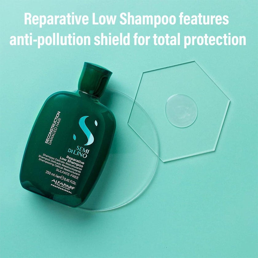 Alfaparf Milano Semi Di Lino Reconstruction Reparative Sulfate Free Low Shampoo, Professional Reconstruction Treatment For Damaged Hair 250ml