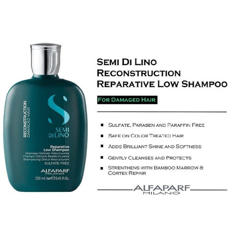 Alfaparf Milano Semi Di Lino Reconstruction Reparative Sulfate Free Low Shampoo 250ml