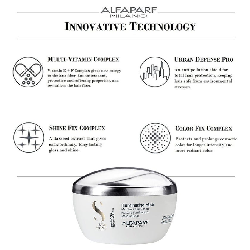Alfaparf Milano Semi Di Lino Diamond Illuminating Hair Mask For Normal Hair 200ml
