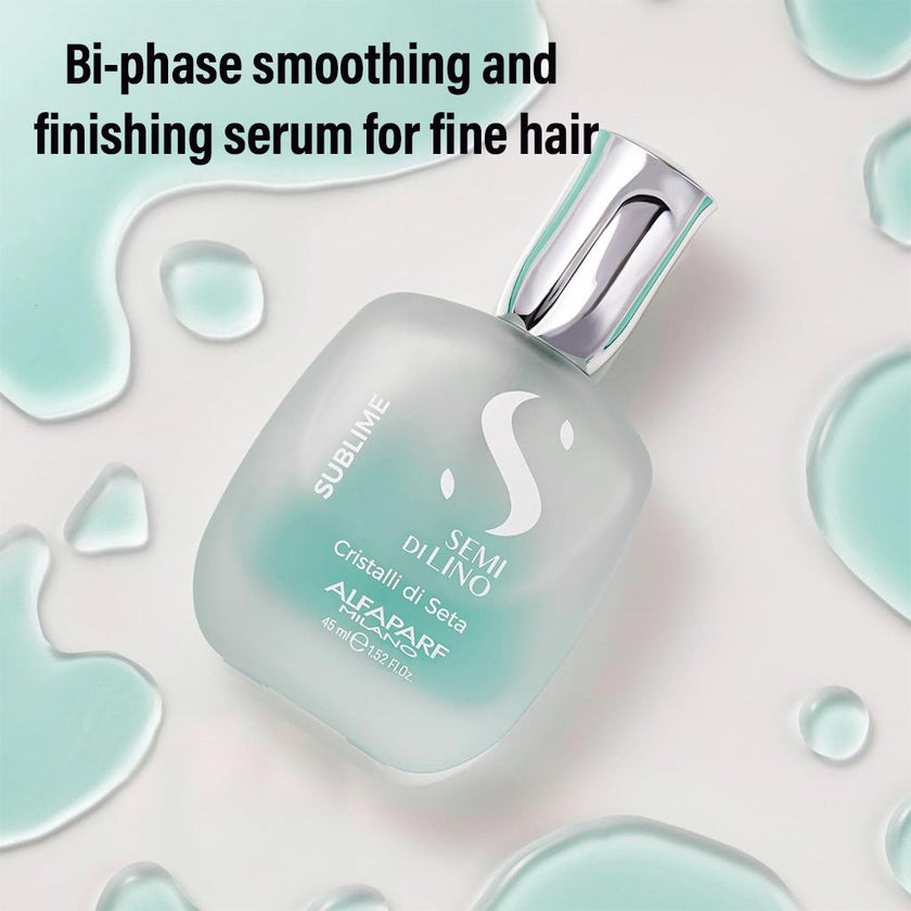 Alfaparf Milano Semi Di Lino Sublime Cristalli Di Seta Bi-Phase Smoothing Hair Serum For Fine Hair 45ml