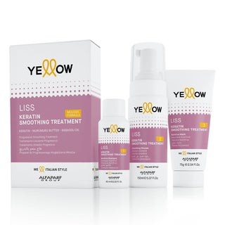 Alfaparf Yellow Liss Keratin Smoothing Treatment Kit, Semi Permanent Smoothing Treatment For Frizz Hair