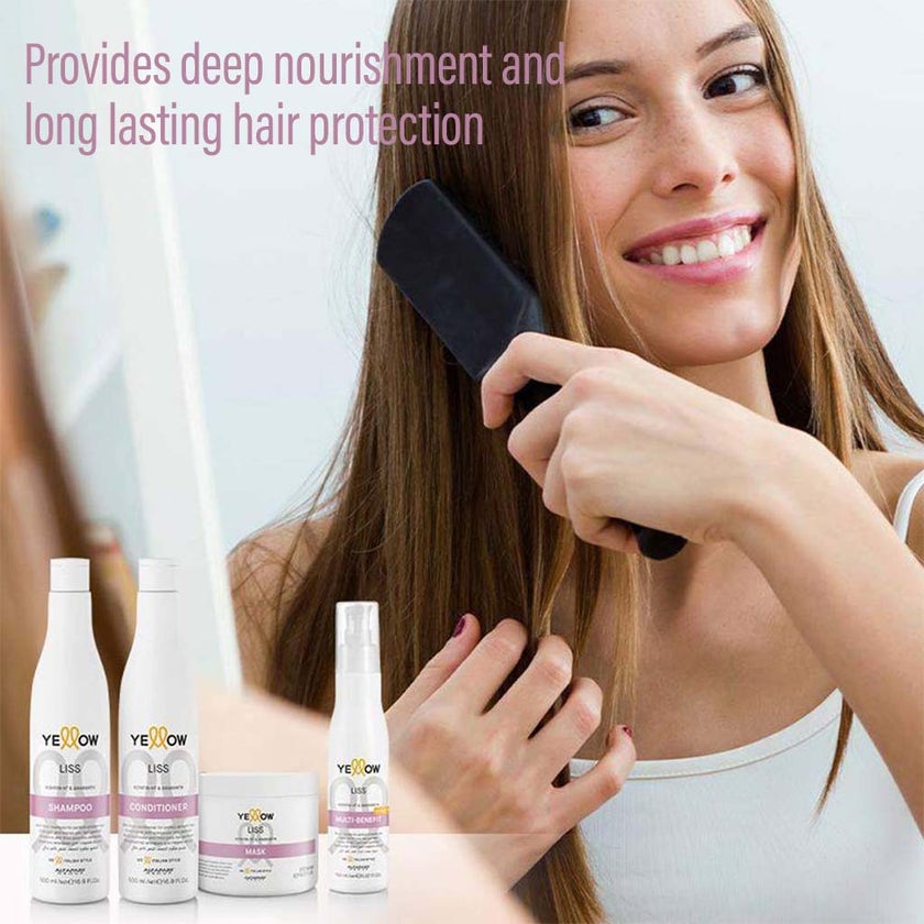 Alfaparf Yellow Liss Smoothing Shampoo With Keratin & Amaranth For Anti-Frizz 500ml