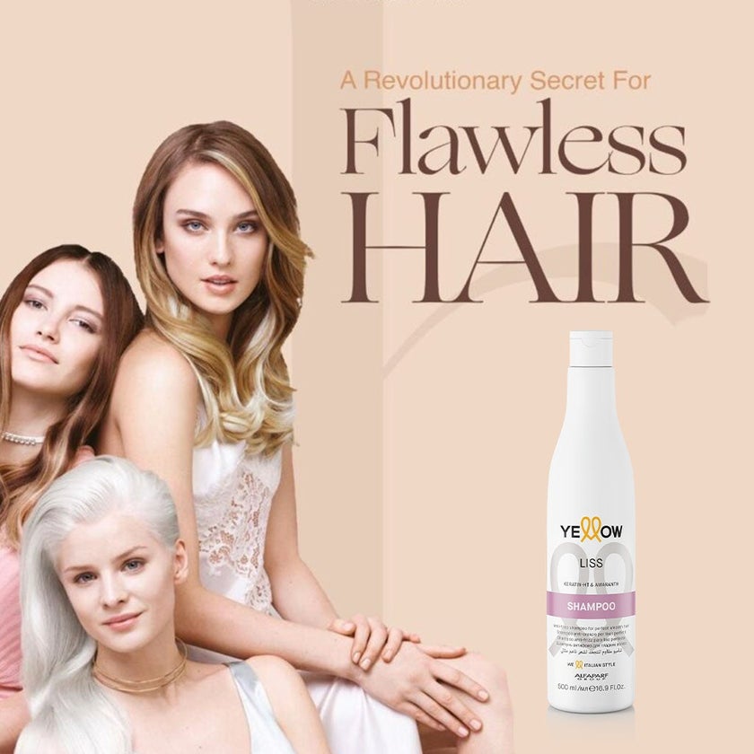 Alfaparf Yellow Liss Smoothing Shampoo With Keratin & Amaranth For Anti-Frizz 500ml