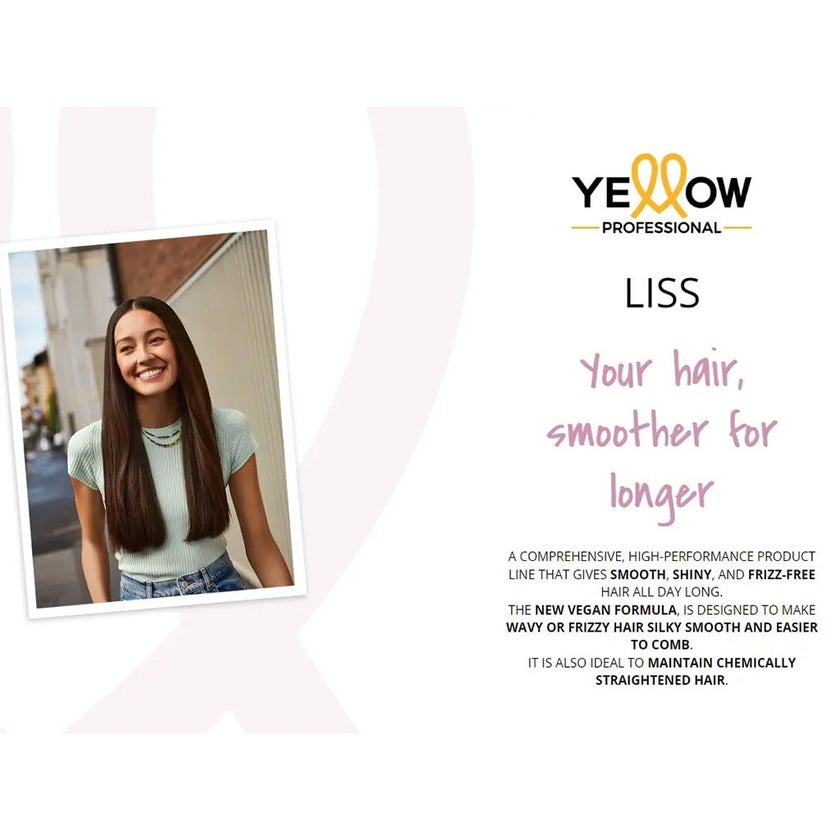 Alfaparf Yellow Liss Professional Anti-Frizz Smoothing Conditioner With Keratin HT & Amaranth For Frizz Hair 500ml