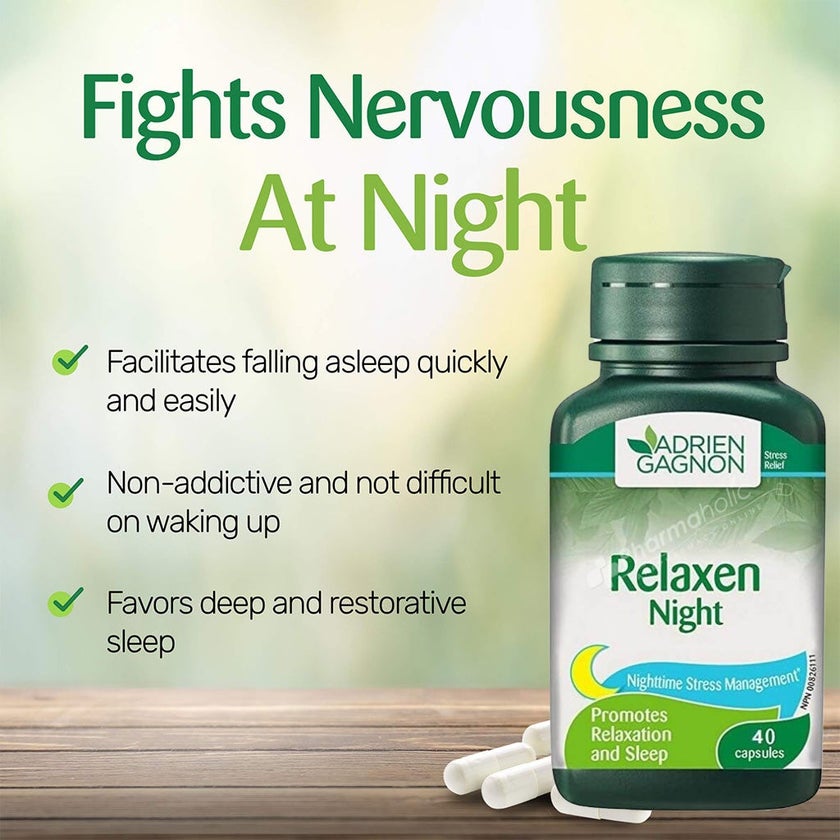Adrien Gagnon Stress Management Relaxen Night Capsules, Pack of 40's