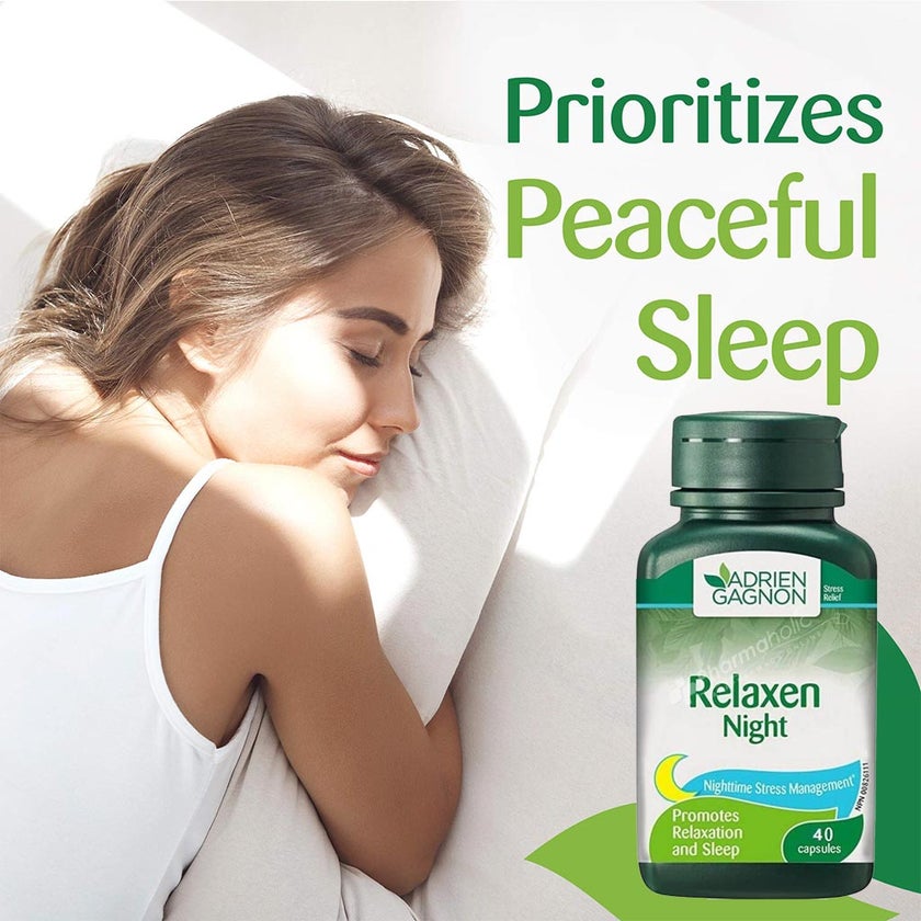 Adrien Gagnon Stress Management Relaxen Night Capsules, Pack of 40's