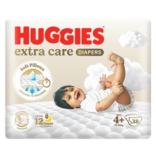 Huggies Extra Care Baby Diapers, Size 4+, 10-16kg - 38 Diapers