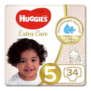 Huggies Extra Care Baby Diapers, Size 5, 12-22Kg, Value Pack of 34's